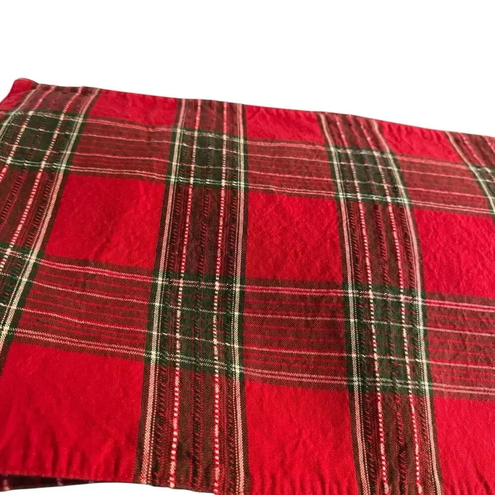 Winter Red‎ Plaid Dining Place Setting For Christmas Holiday Set Of 8